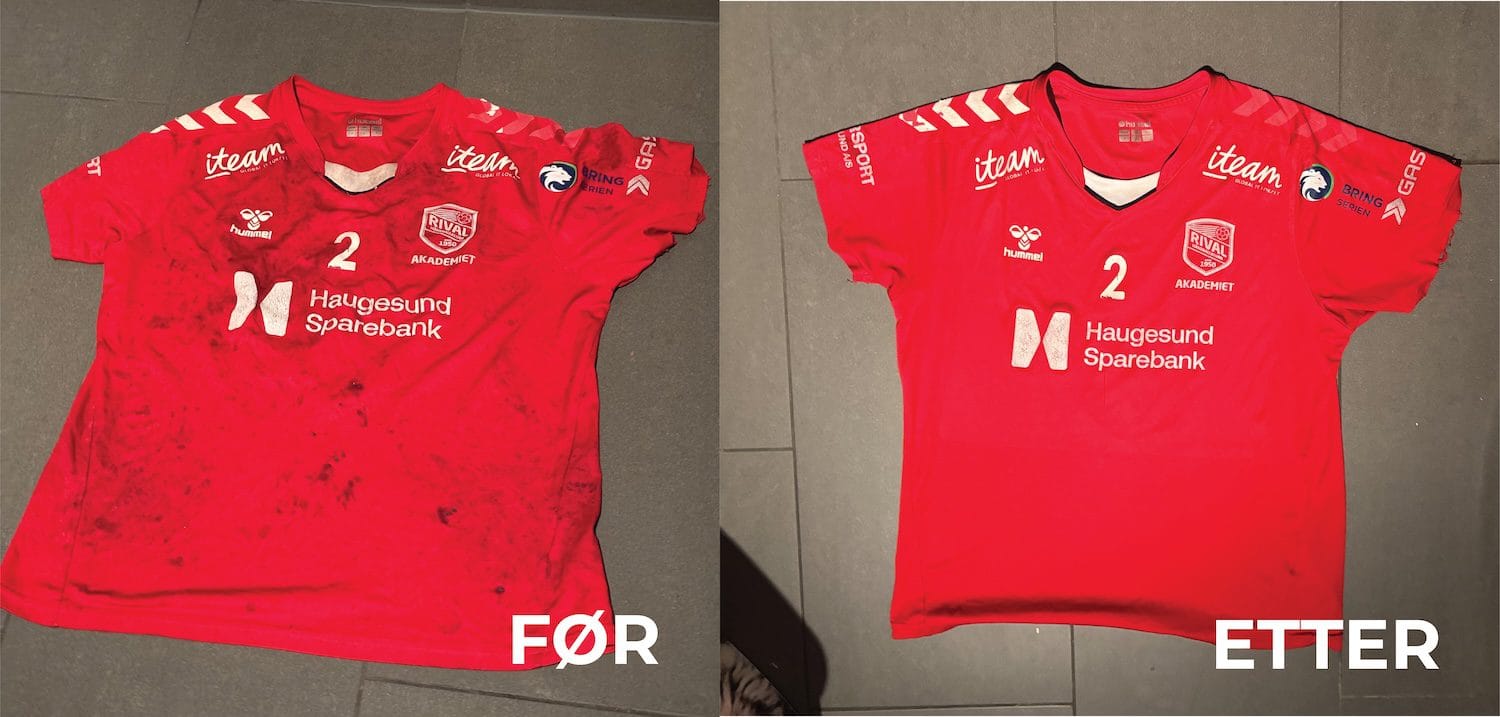 Slik fjerner du hånballklister fra treningstøyet med sitronsåpe